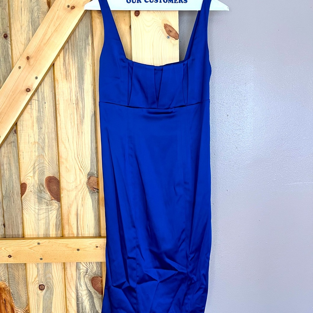 Blue satin dress size 6